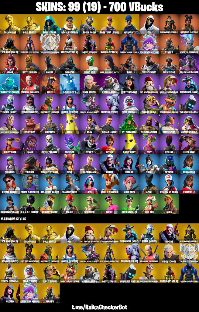 Fortnite Custom Account - 99 Skins | Surf Strider | Royale