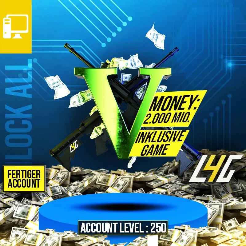 PC - GTA V Game + Account - 2 Mrd. GTA$ + Rang 250 - Grand